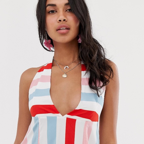 F L A S H • SALE NWT • ASOS Glamorous Striped Beach Dress - Picture 3 of 15